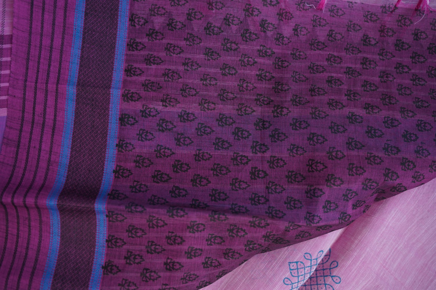 Block Printed Chettinad Cotton Saree PC15423