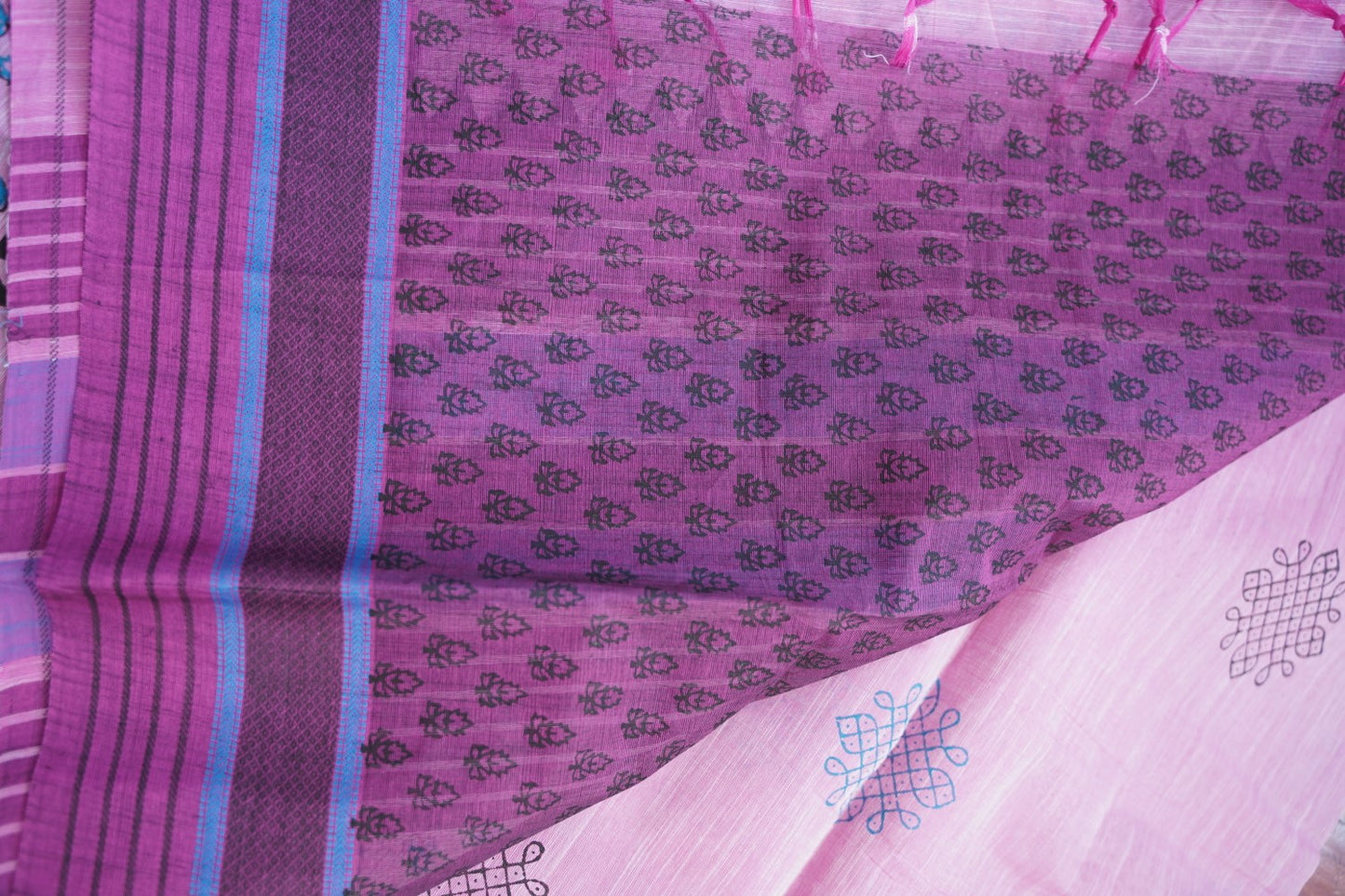 Block Printed Chettinad Cotton Saree PC15423