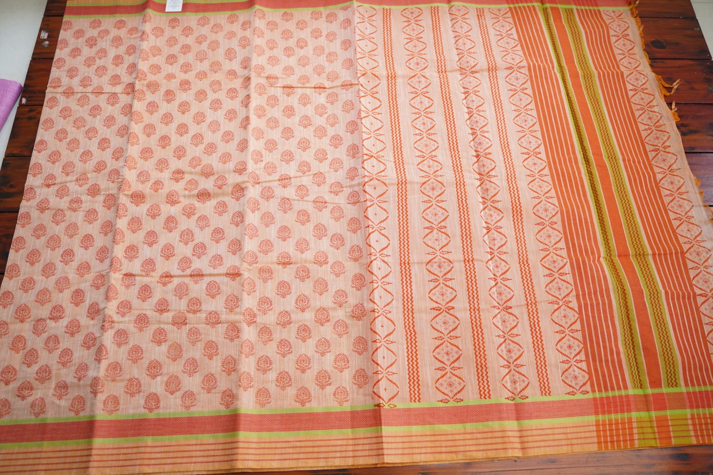 Block Printed Chettinad Cotton Saree PC15426