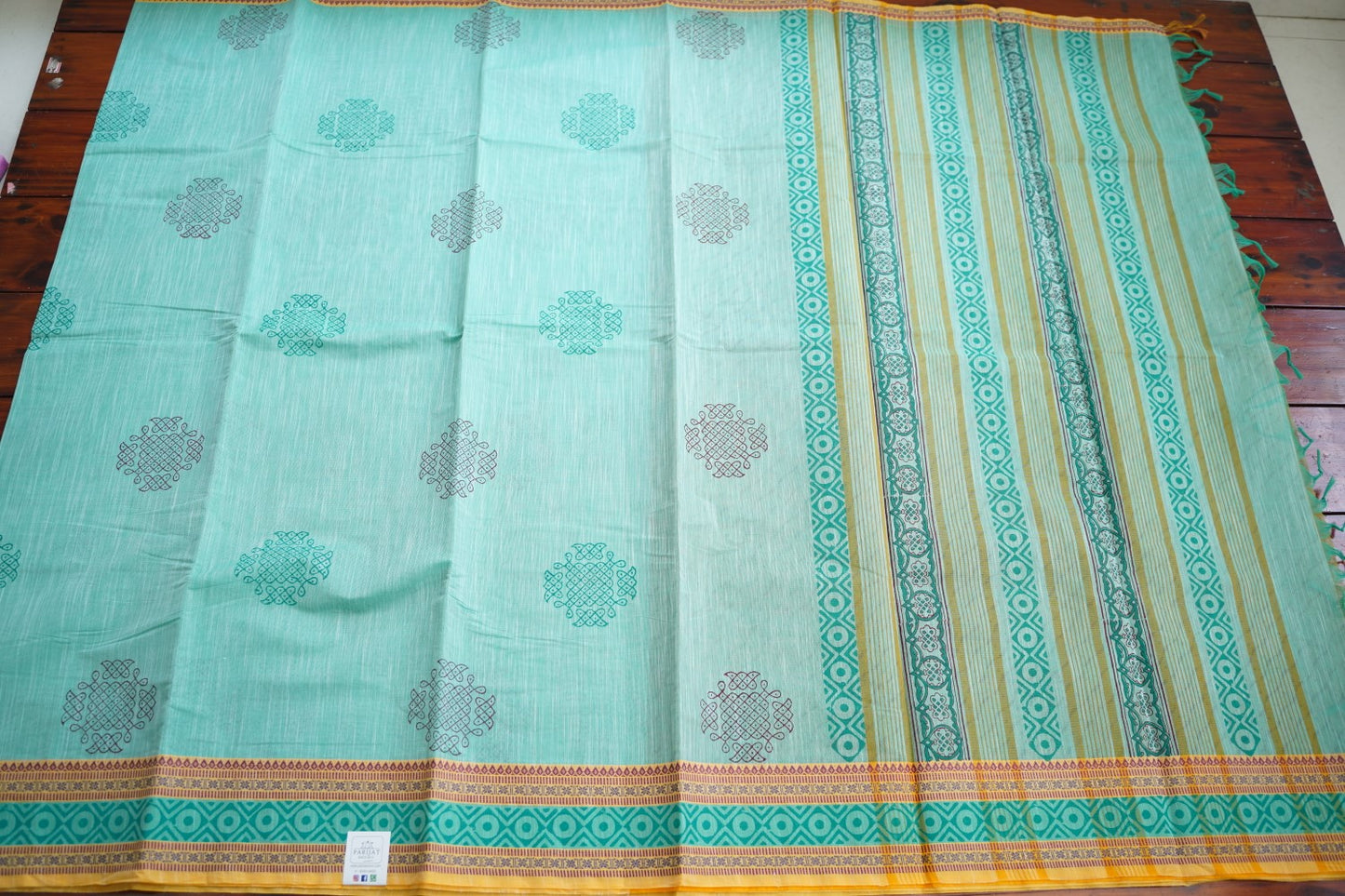 Block Printed Chettinad Cotton Saree PC15425