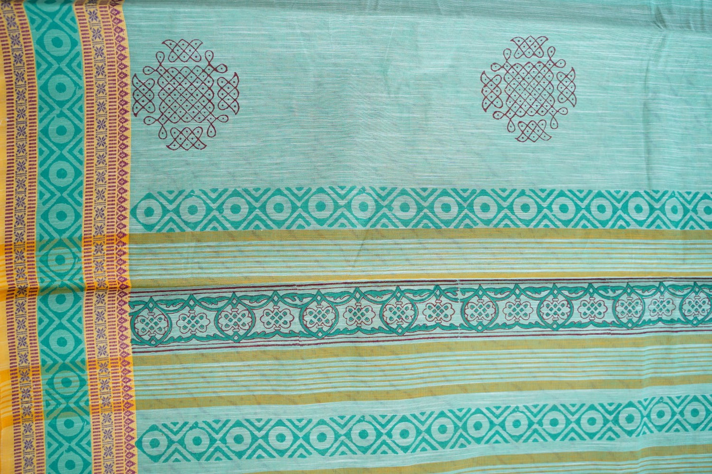 Block Printed Chettinad Cotton Saree PC15425