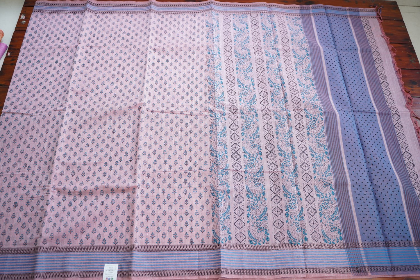 Block Printed Chettinad Cotton Saree PC15424