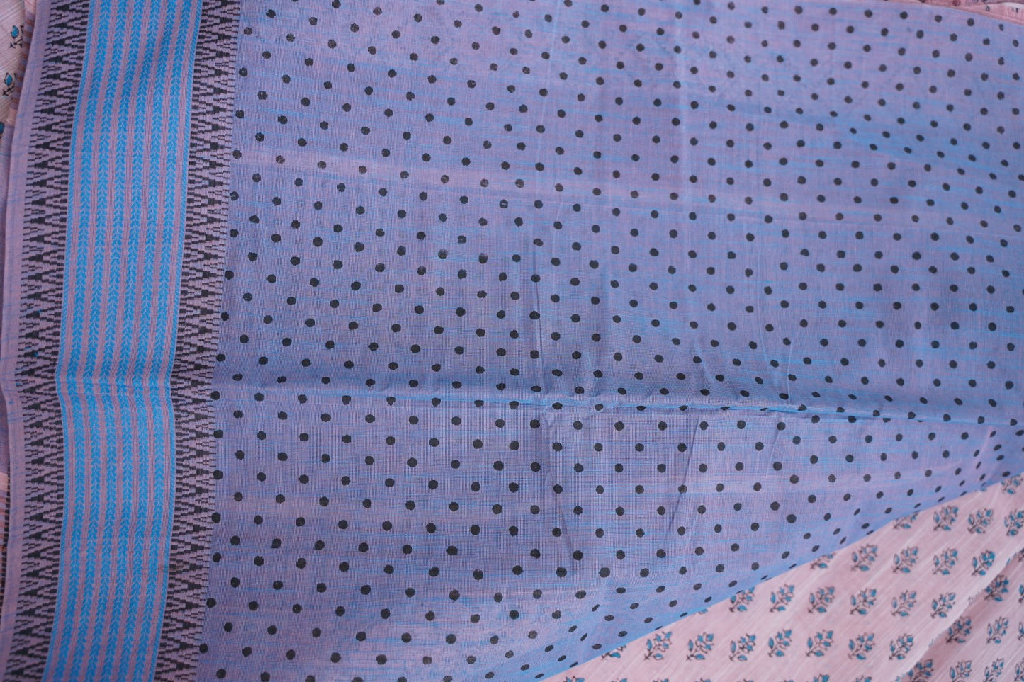 Block Printed Chettinad Cotton Saree PC15424
