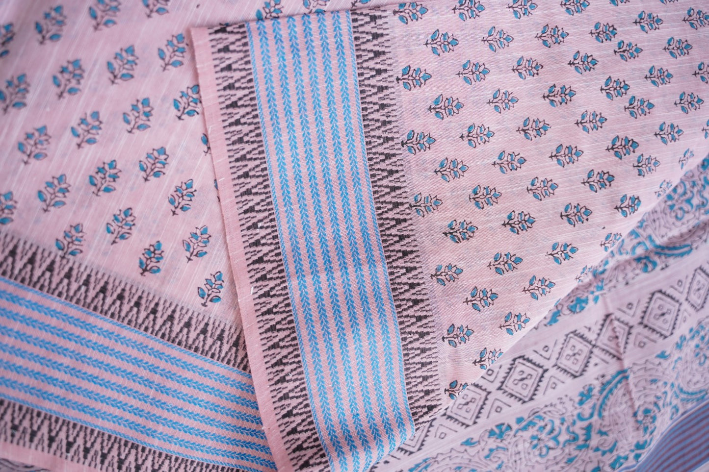 Block Printed Chettinad Cotton Saree PC15424