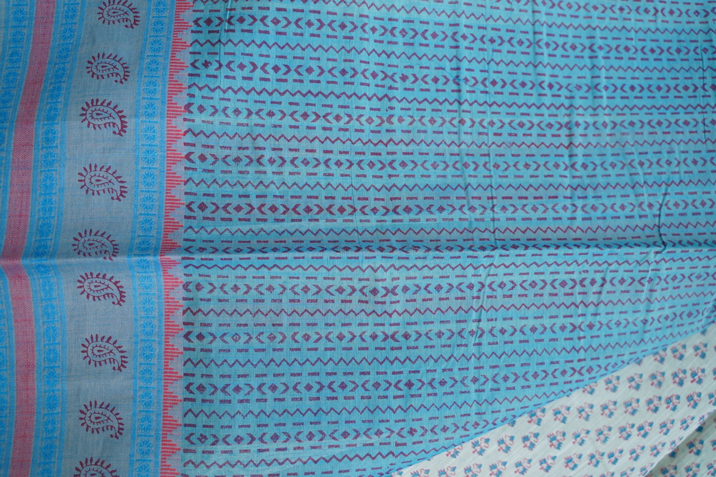 Block Printed Chettinad Cotton Saree PC15437