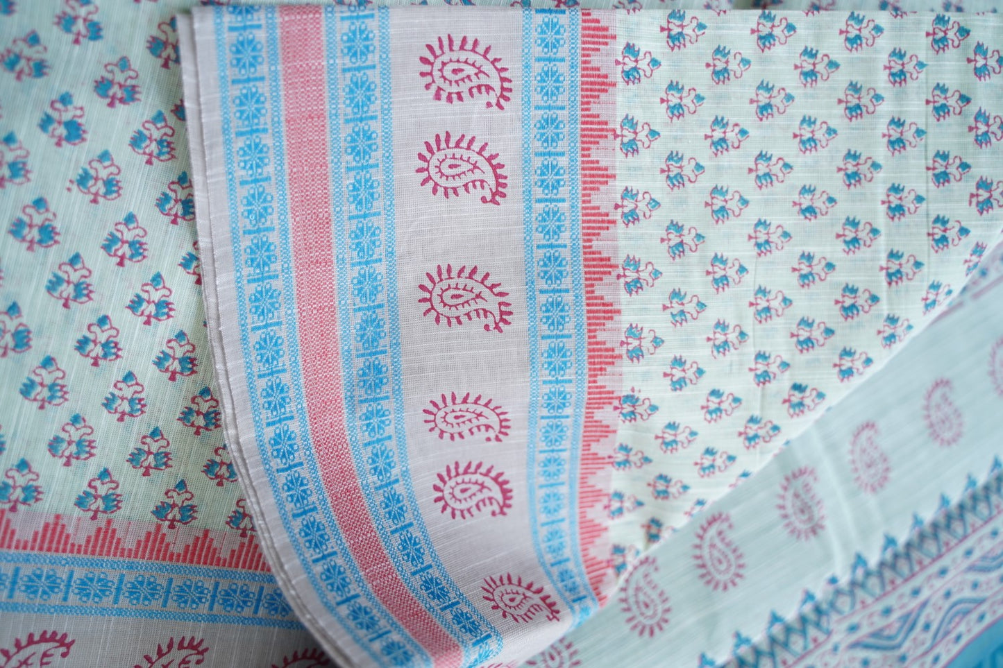 Block Printed Chettinad Cotton Saree PC15437