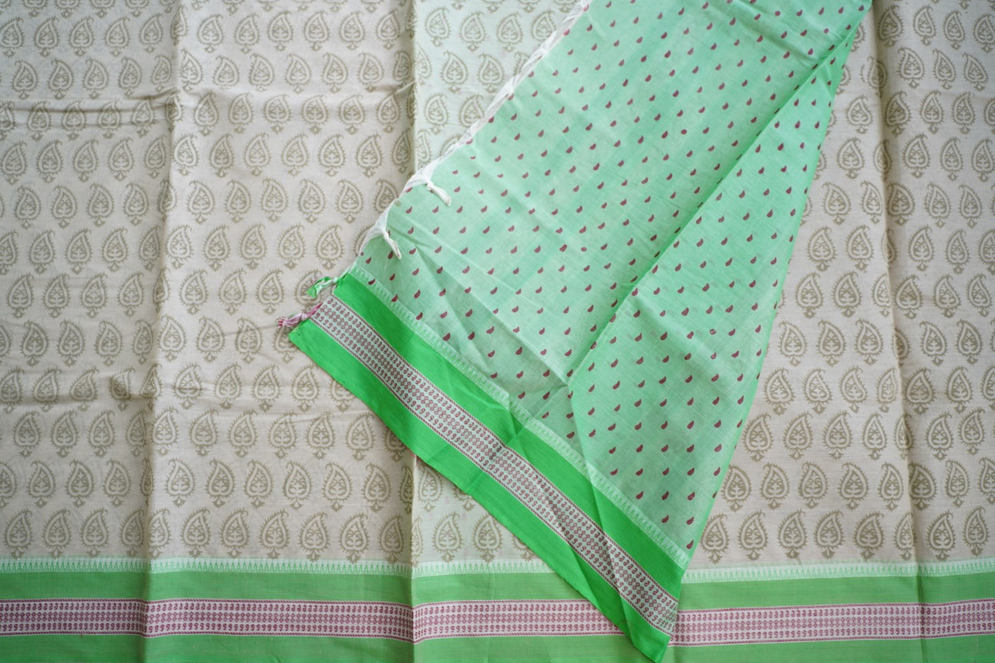 Block Printed Chettinad Cotton Saree PC15427