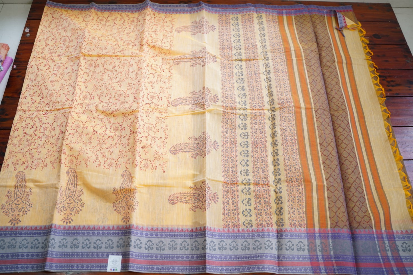 Block Printed Chettinad Cotton Saree PC15428