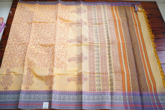 Block Printed Chettinad Cotton Saree PC15428