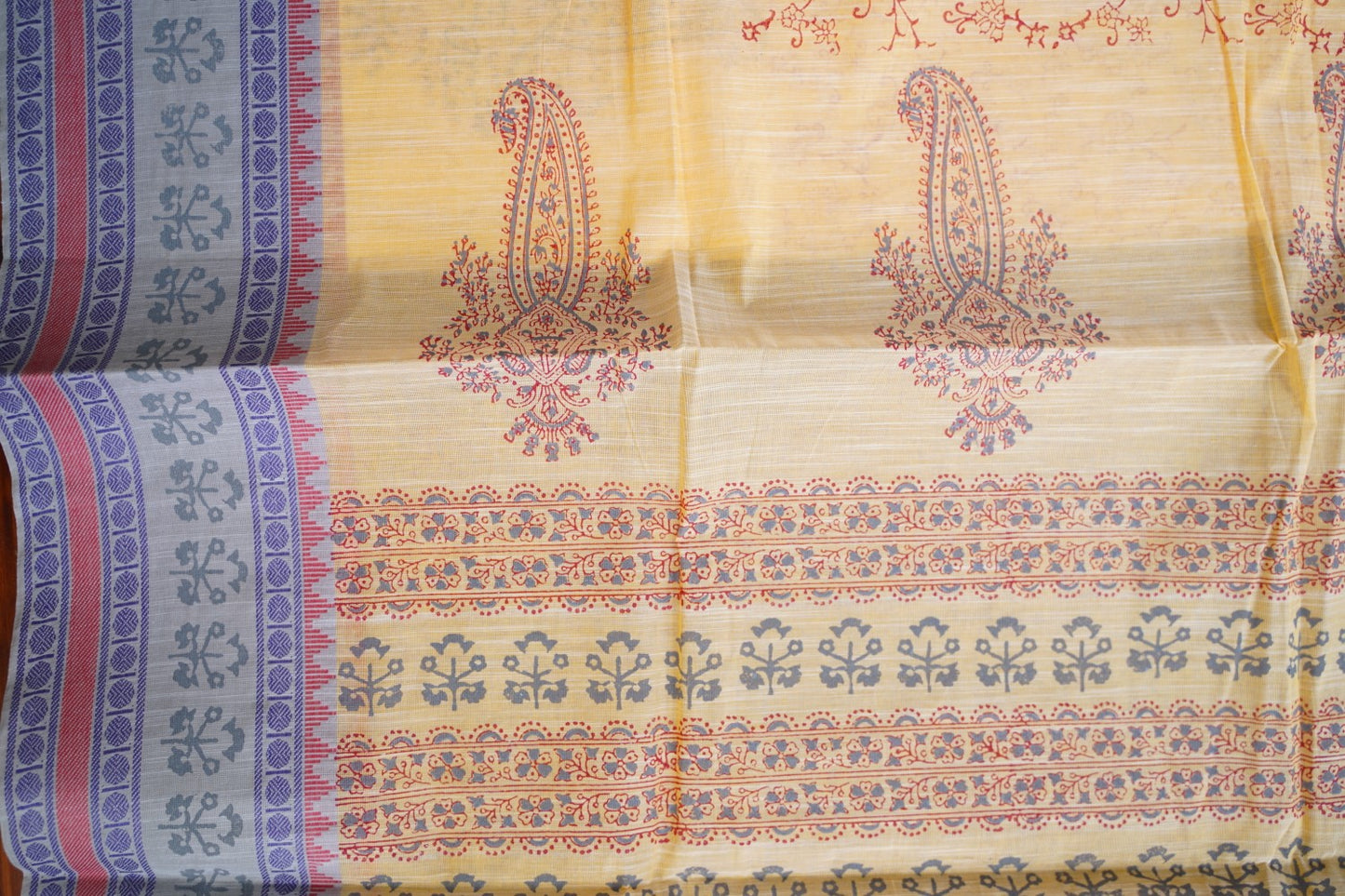 Block Printed Chettinad Cotton Saree PC15428