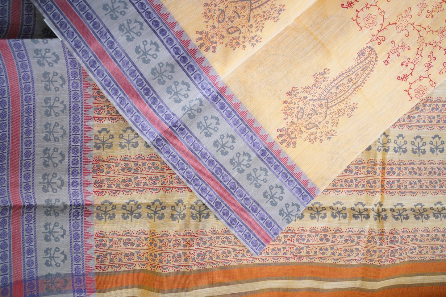 Block Printed Chettinad Cotton Saree PC15428