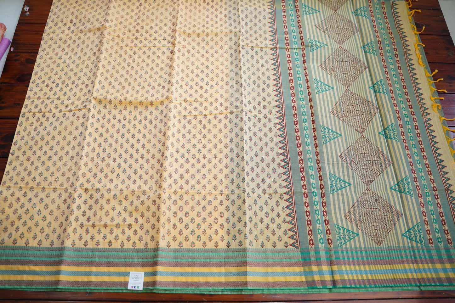 Block Printed Chettinad Cotton Saree PC15430