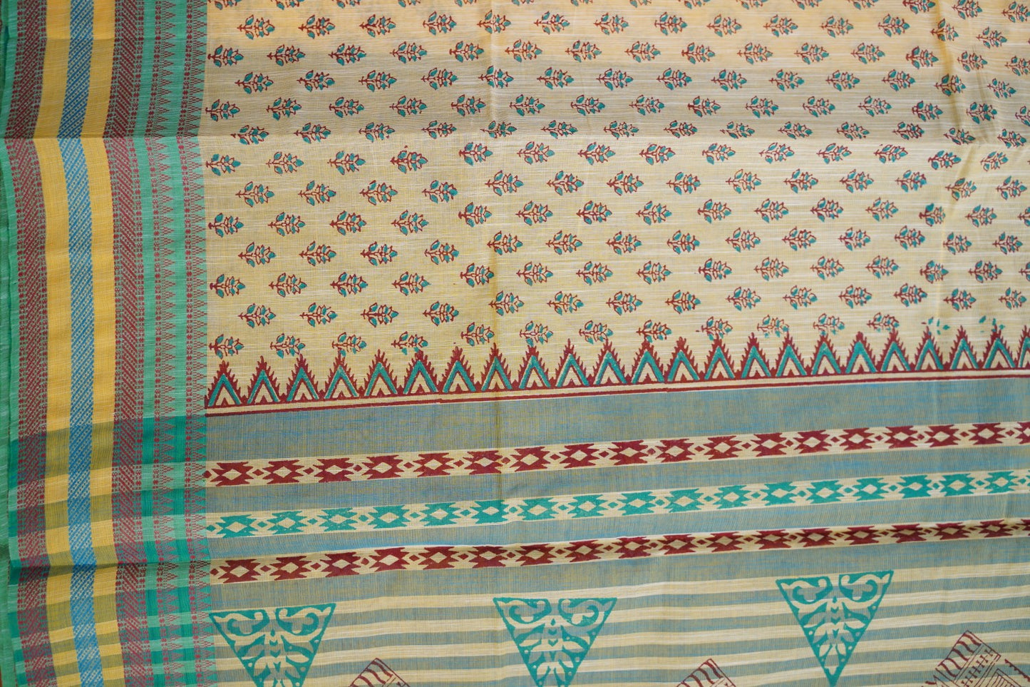 Block Printed Chettinad Cotton Saree PC15430