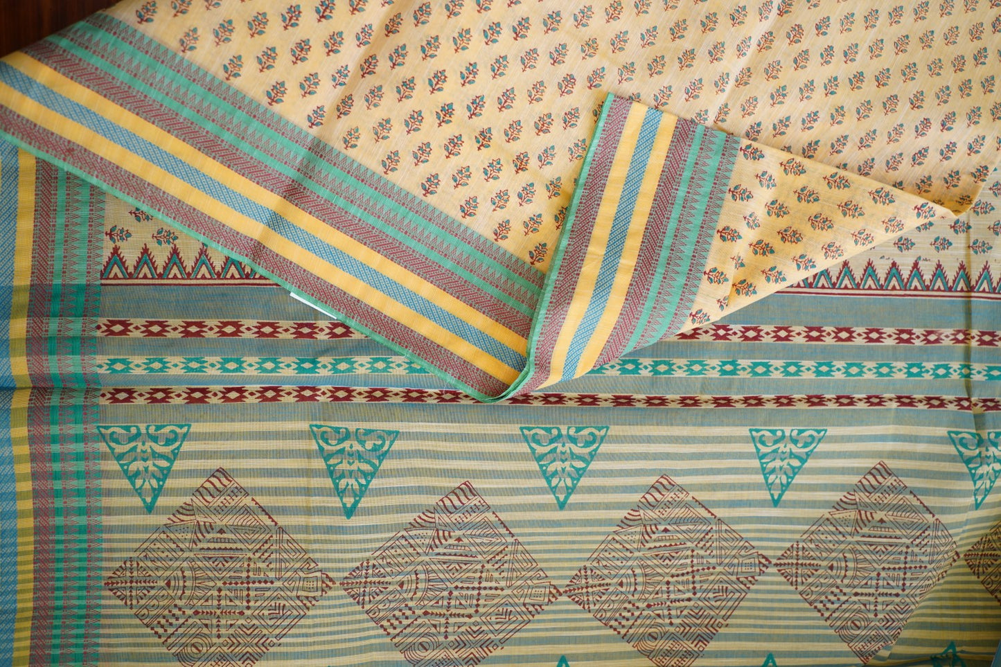 Block Printed Chettinad Cotton Saree PC15430