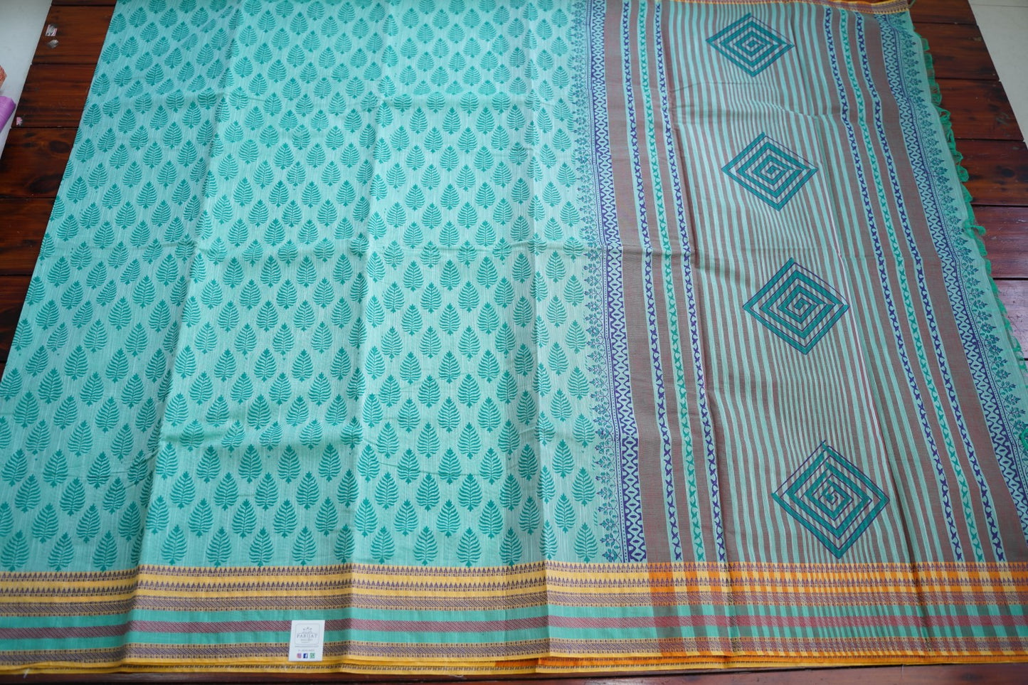 Block Printed Chettinad Cotton Saree PC15431