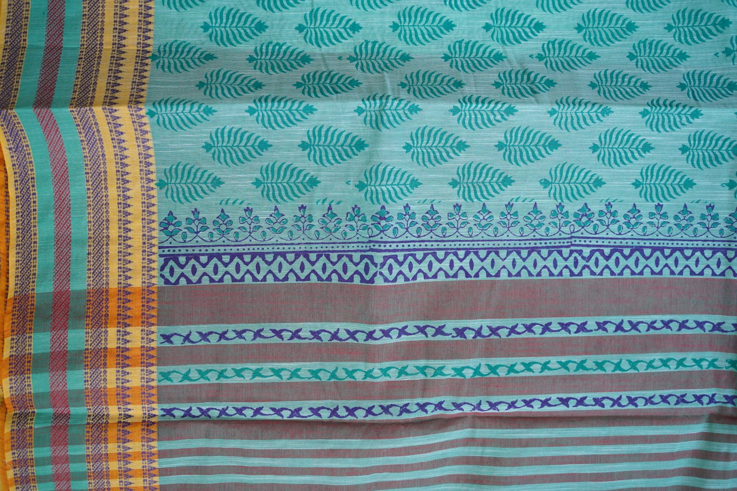 Block Printed Chettinad Cotton Saree PC15431