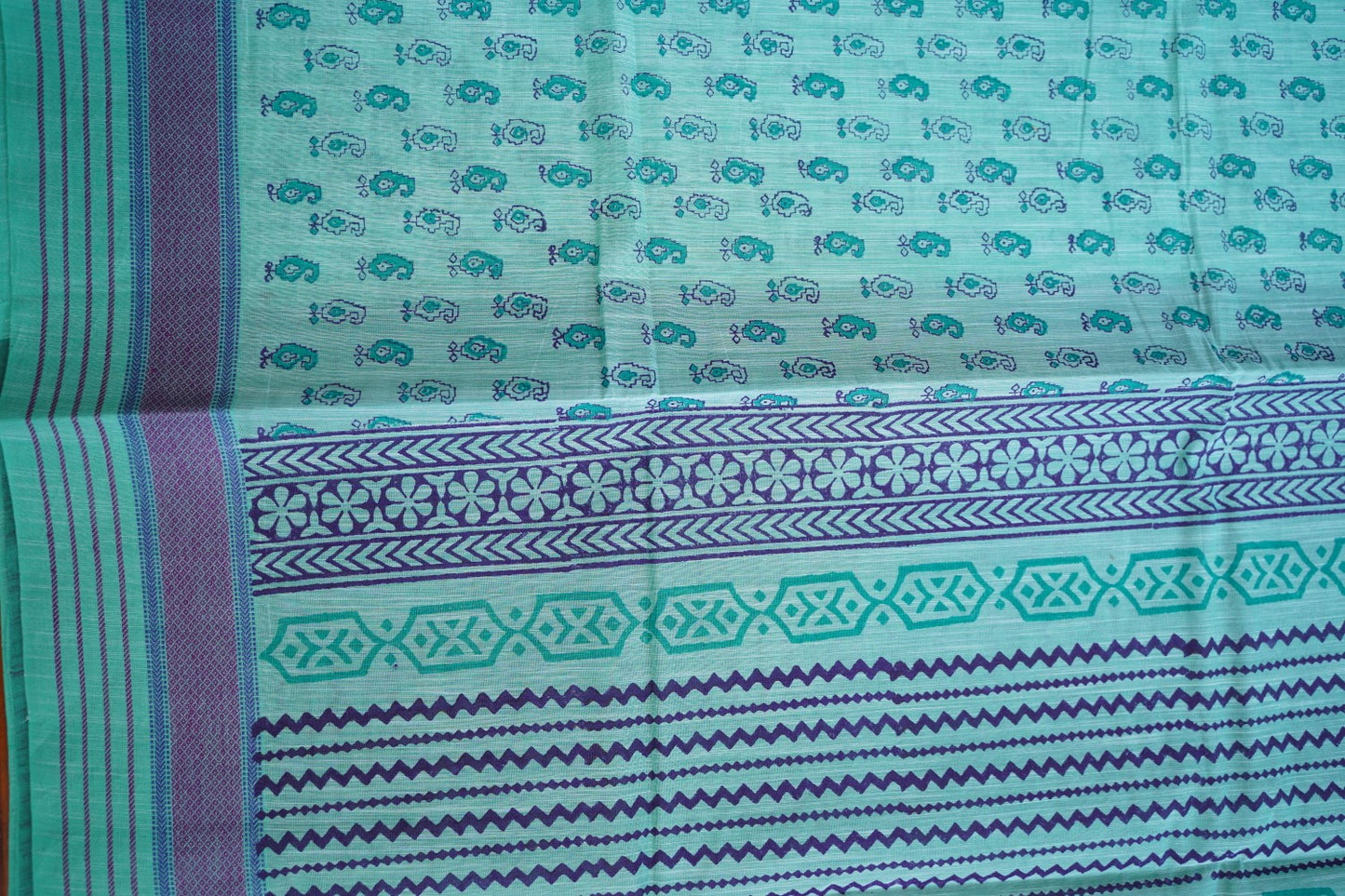Block Printed Chettinad Cotton Saree PC15432
