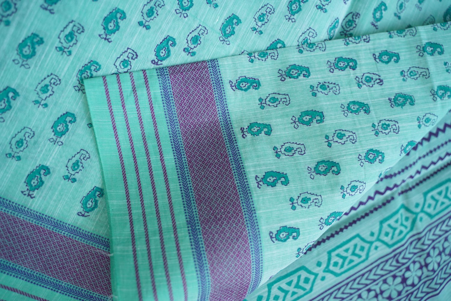 Block Printed Chettinad Cotton Saree PC15432