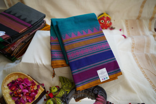 Chettinad handloom Cotton Saree With Thread Border  PC10303