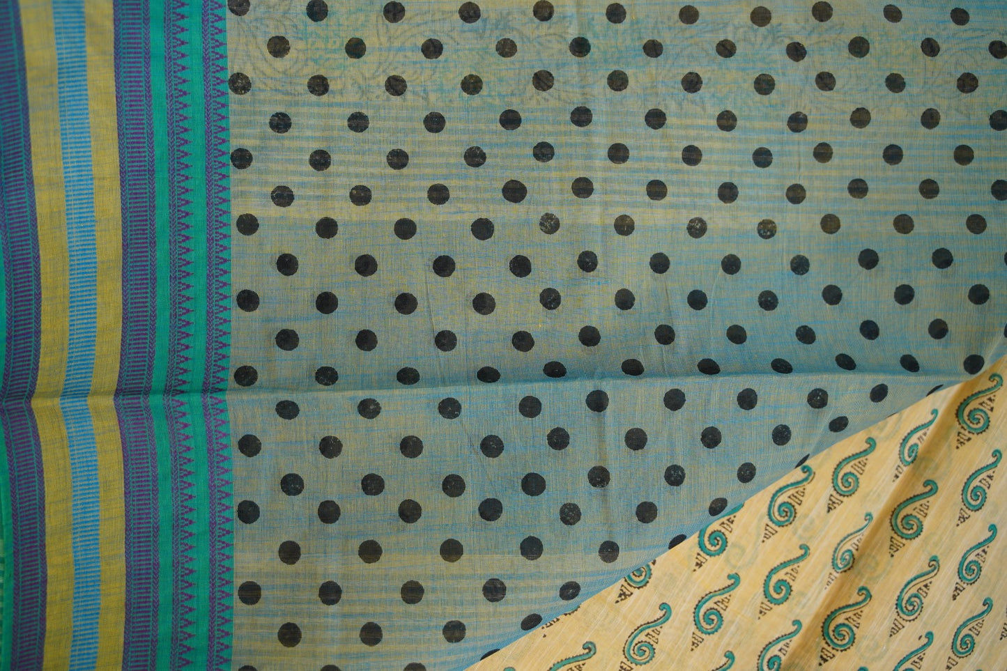 Block Printed Chettinad Cotton Saree PC15435