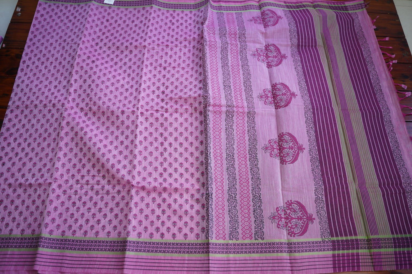 Block Printed Chettinad Cotton Saree PC15436