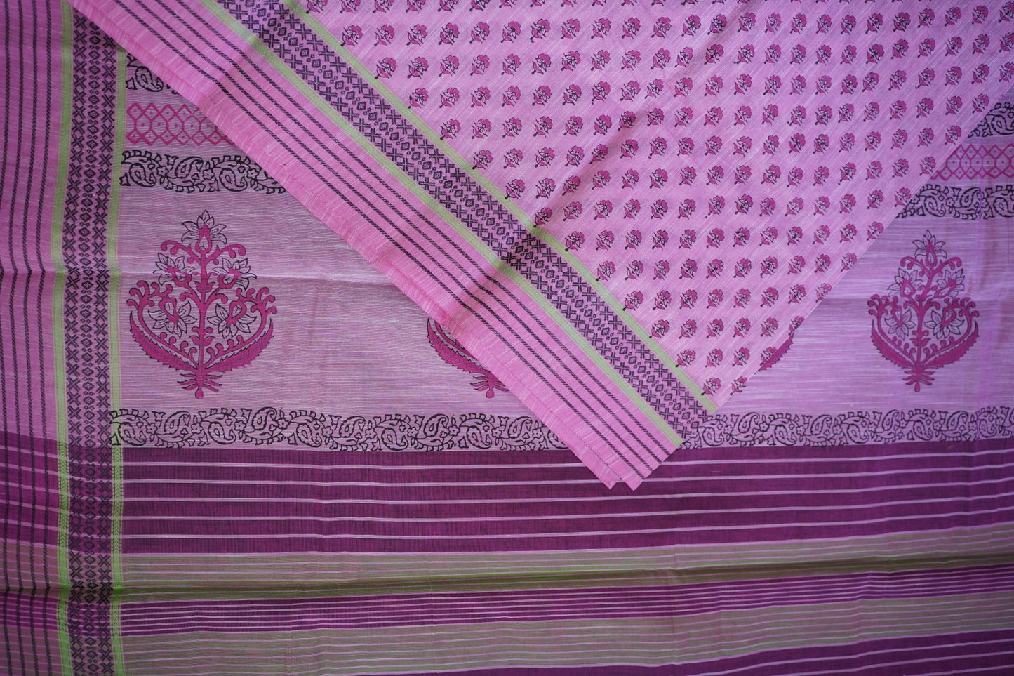 Block Printed Chettinad Cotton Saree PC15436