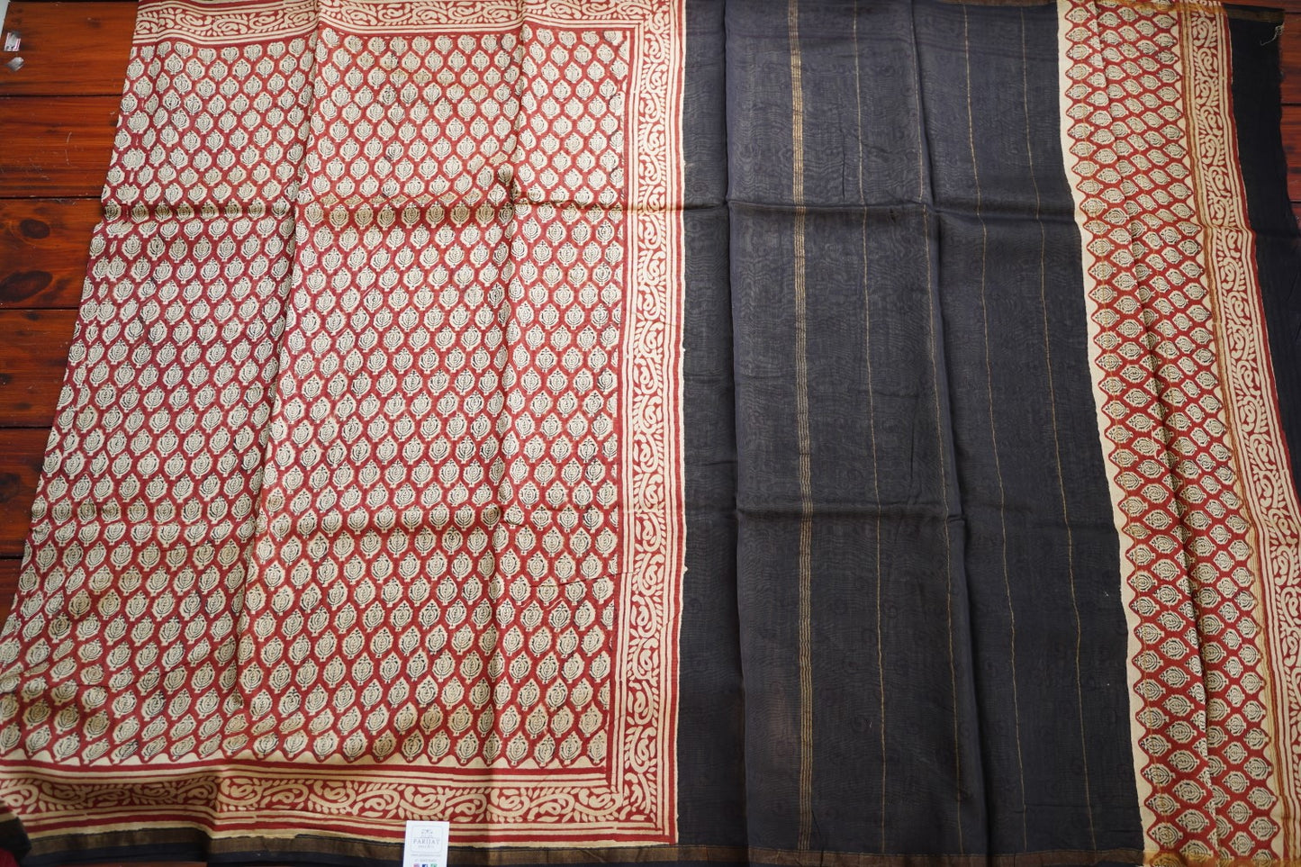 Block Printed Chanderi Saree PC15484