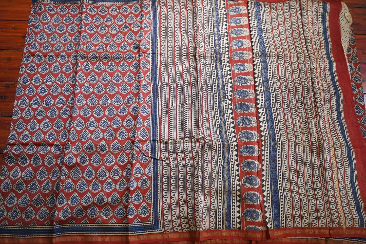 Block Printed Chanderi Saree PC15486