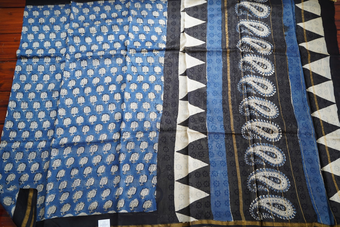Block Printed Chanderi Saree PC15487