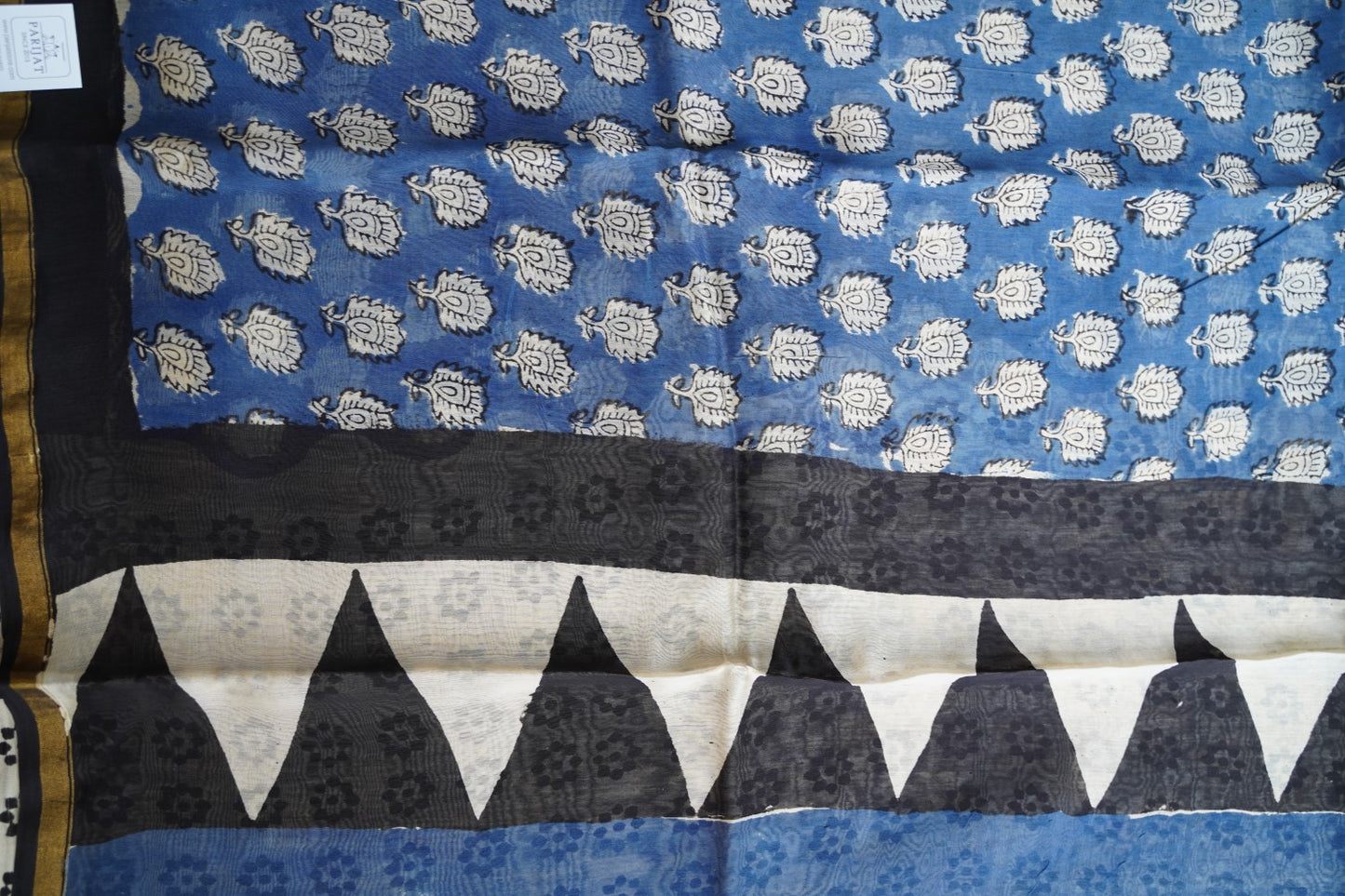 Block Printed Chanderi Saree PC15487