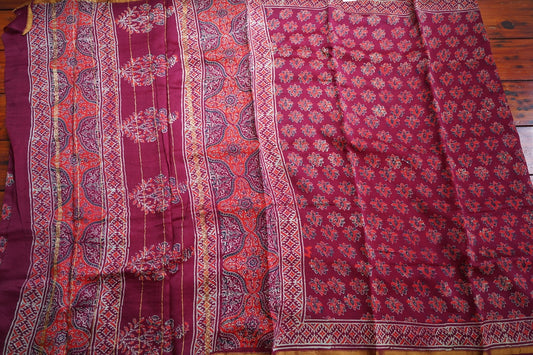Block Printed Chanderi Saree PC15489