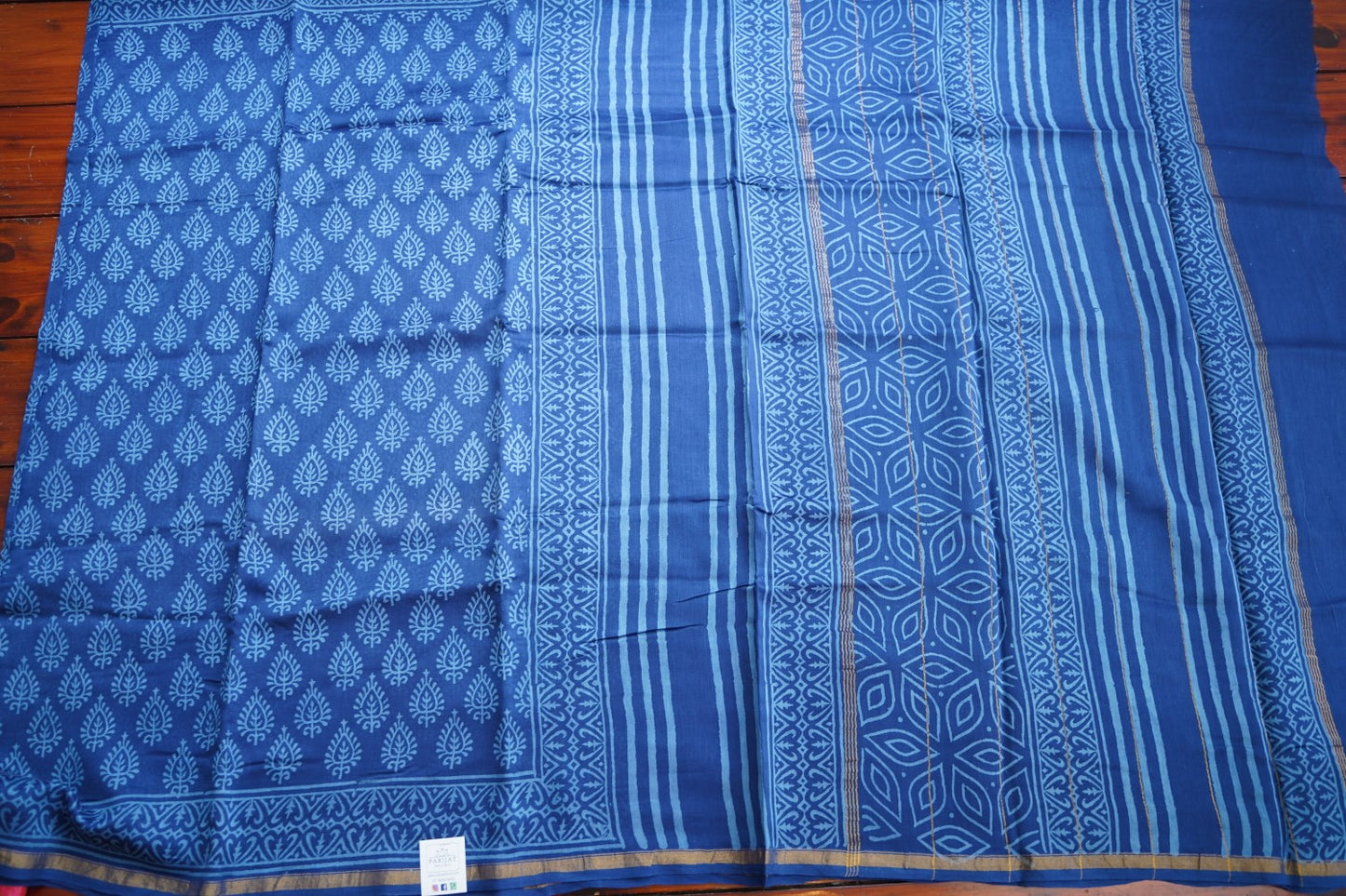 Block Printed Chanderi Saree PC15493