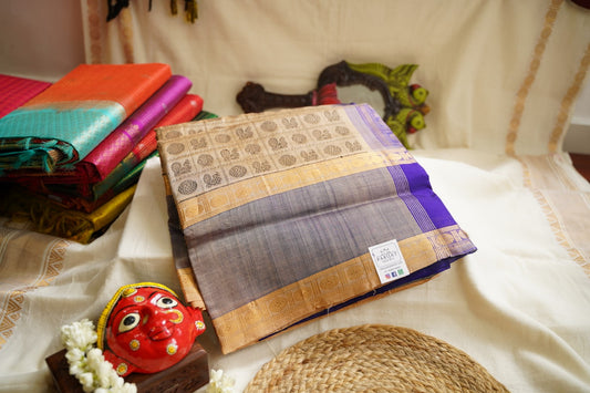 1000 Butta Kanchi Handloom Silk Cotton Saree With Zari Border PC8044