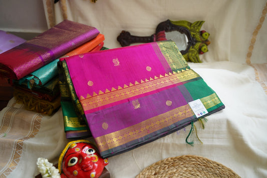 10 yards Kanchi  Handloom Silk Cotton Saree PC11098