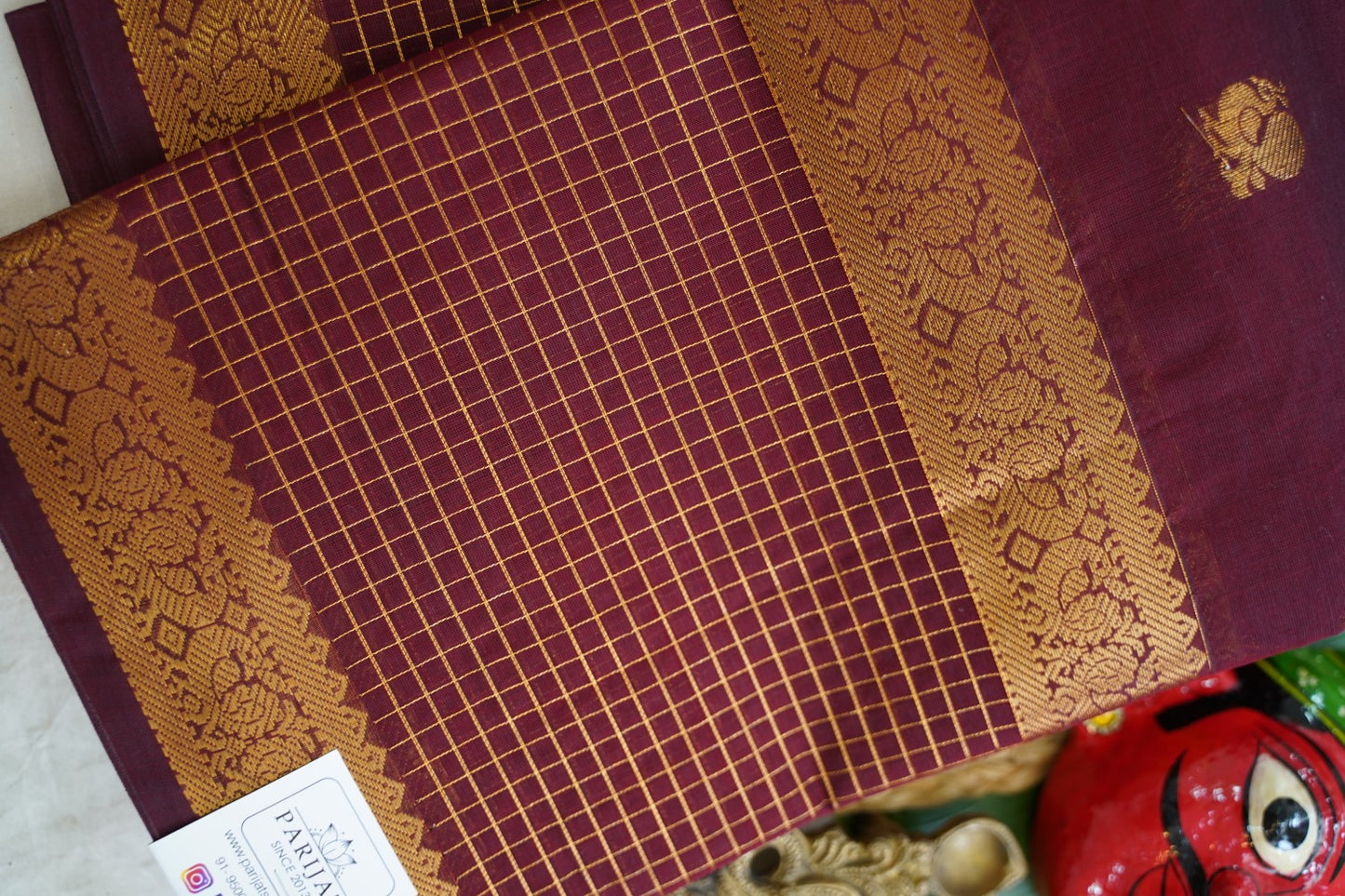 Chettinad handloom Cotton Saree PC17597[Brown]