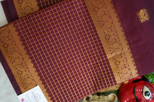 Chettinad handloom Cotton Saree PC17597[Brown]