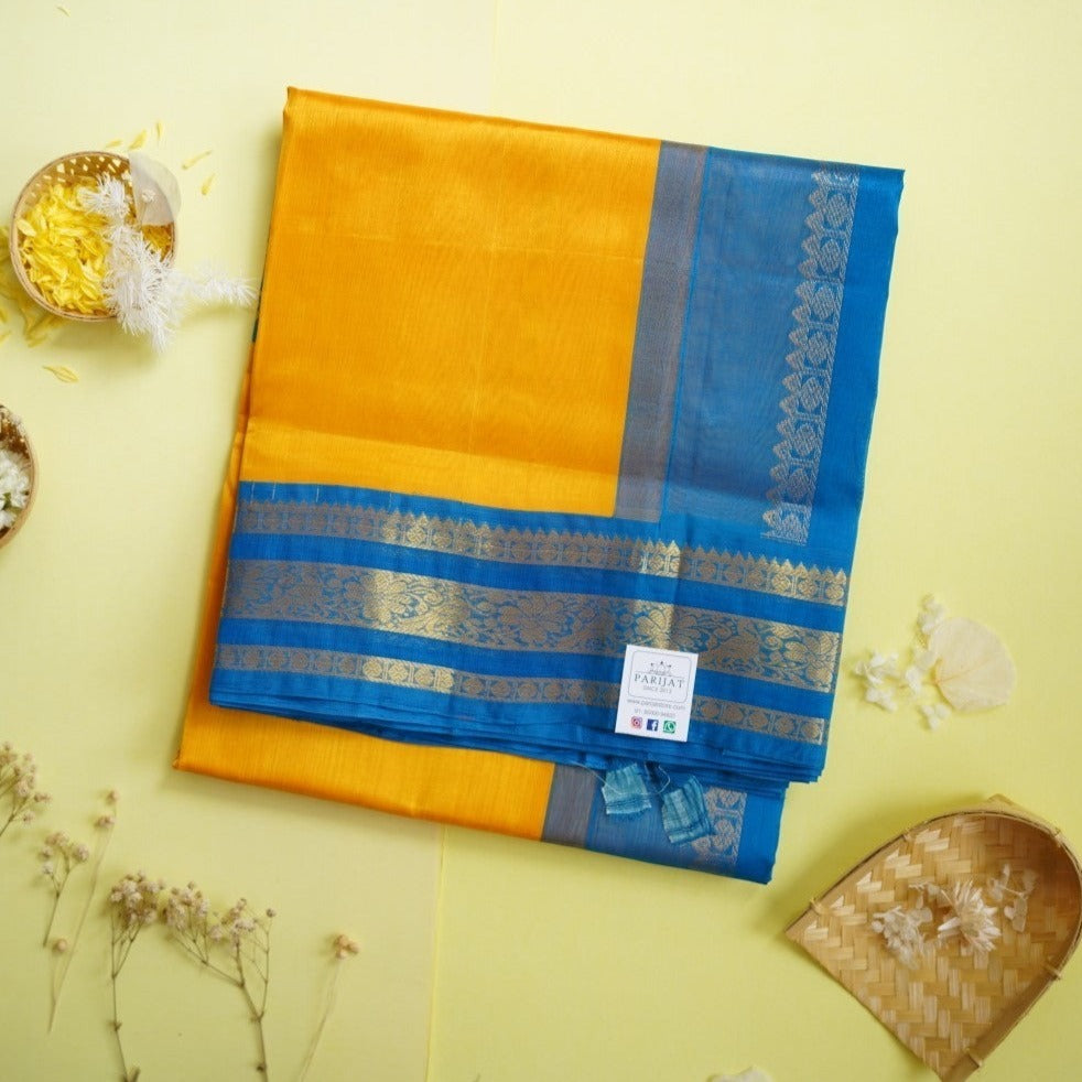 Kanchi Silk Cotton Saree With Zari Border  PC10591