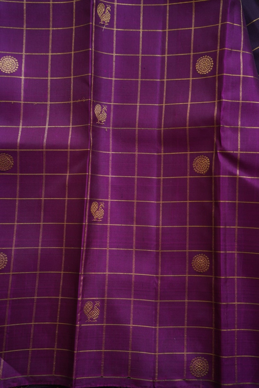 Bettel nut color Kanchi Checks Silk Saree PC10604