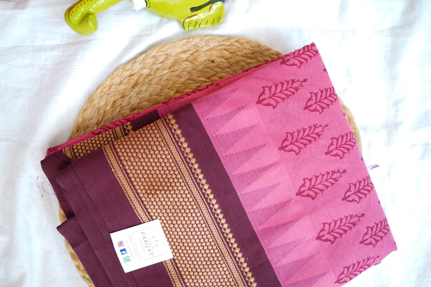 Block Printed Chettinad Cotton Saree PC17619