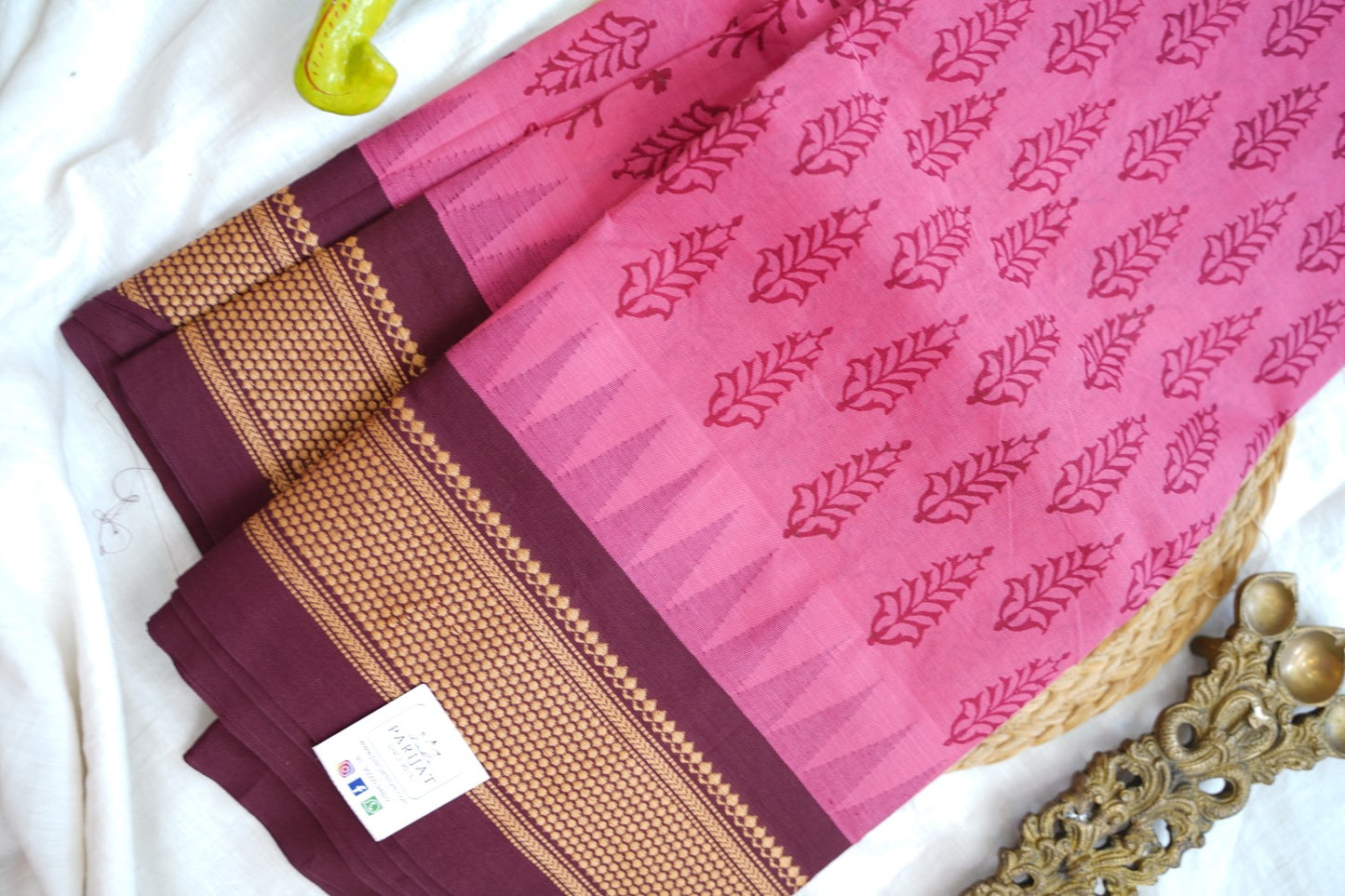 Block Printed Chettinad Cotton Saree PC17619