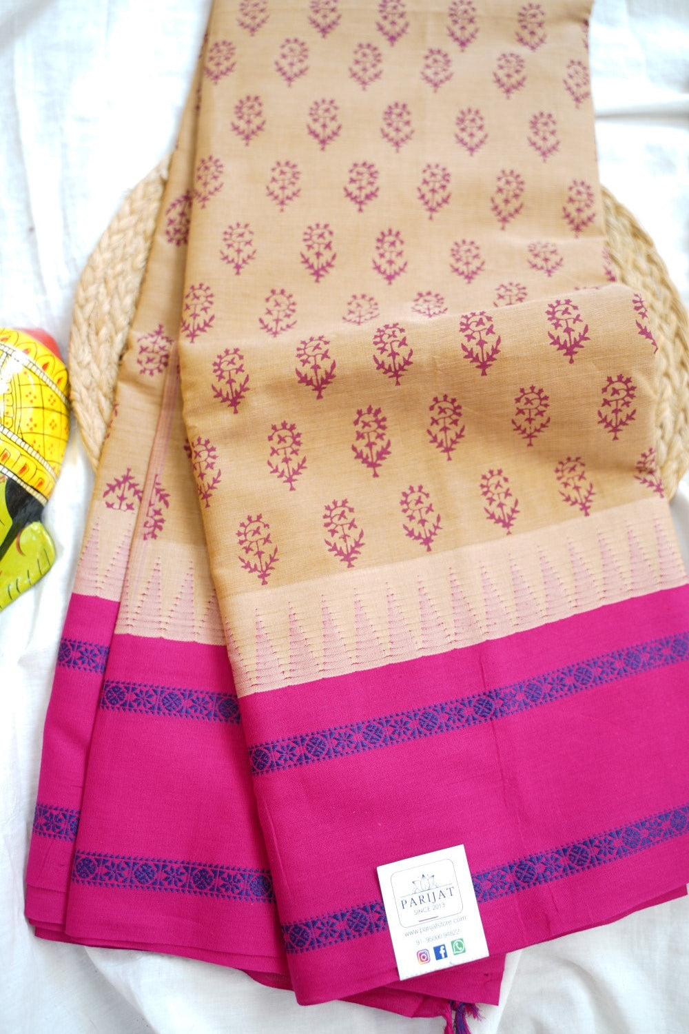 Block Printed Chettinad Cotton Saree PC17620