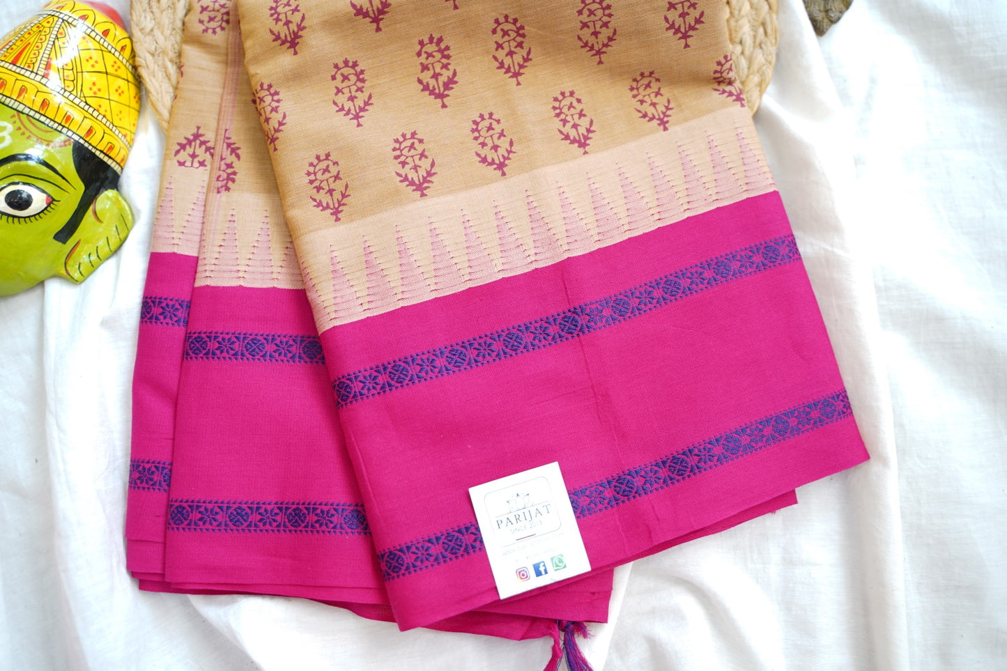 Block Printed Chettinad Cotton Saree PC17620