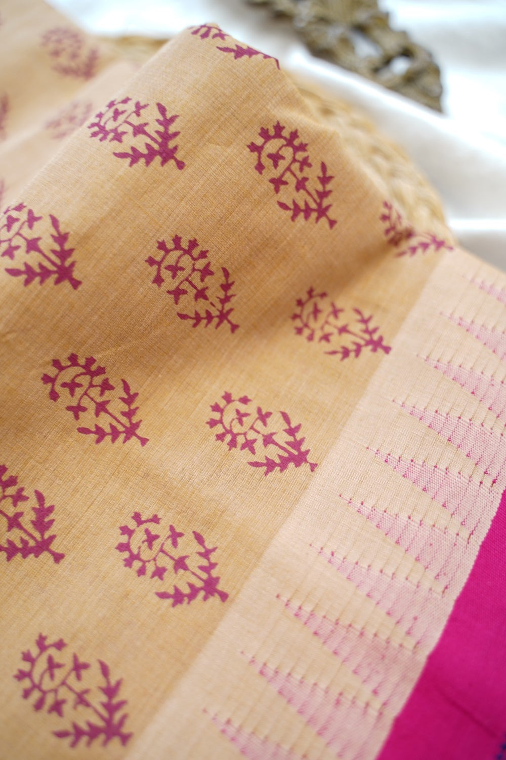 Block Printed Chettinad Cotton Saree PC17620