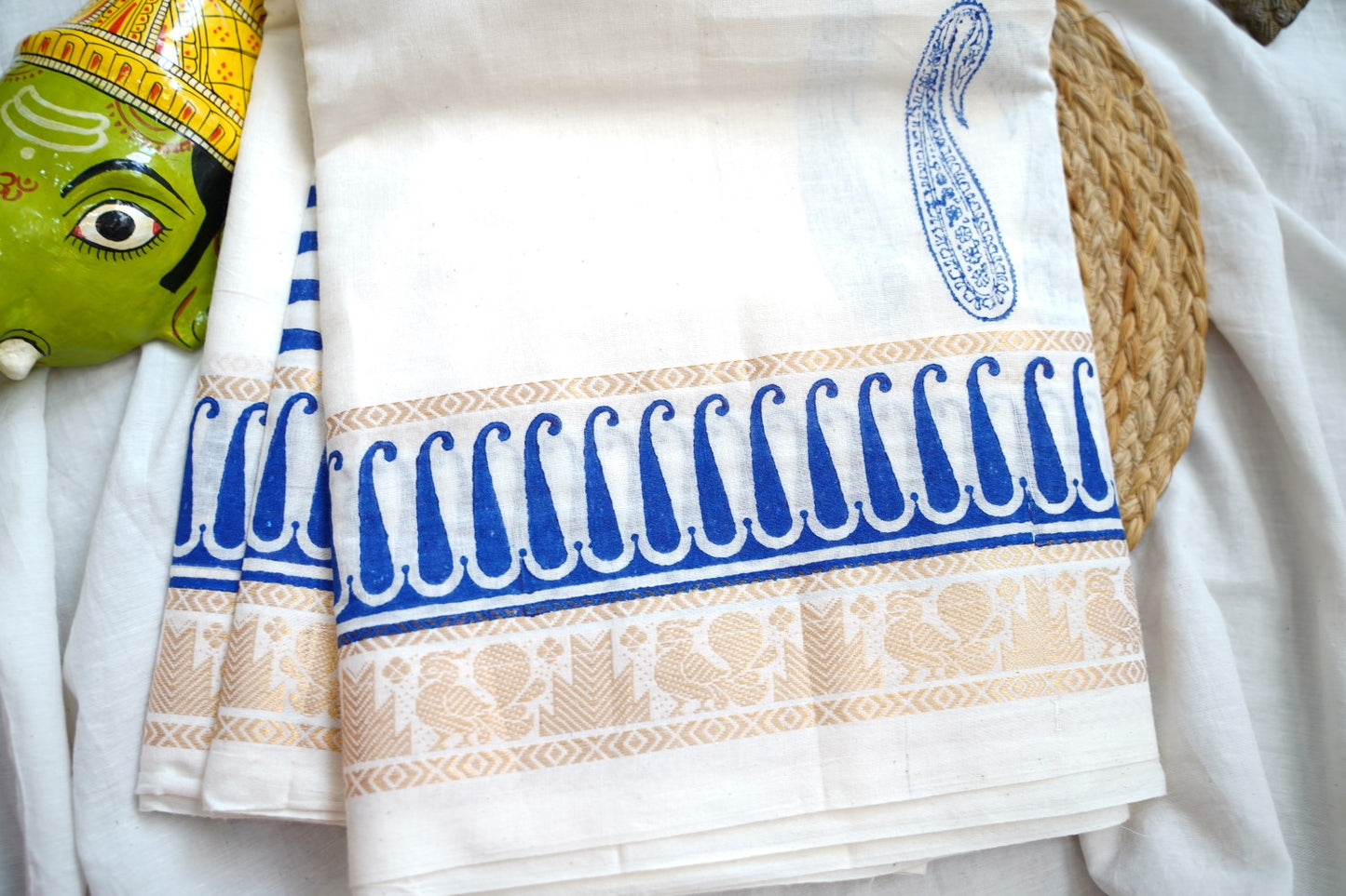 Block Printed Chettinad Cotton Saree PC17626
