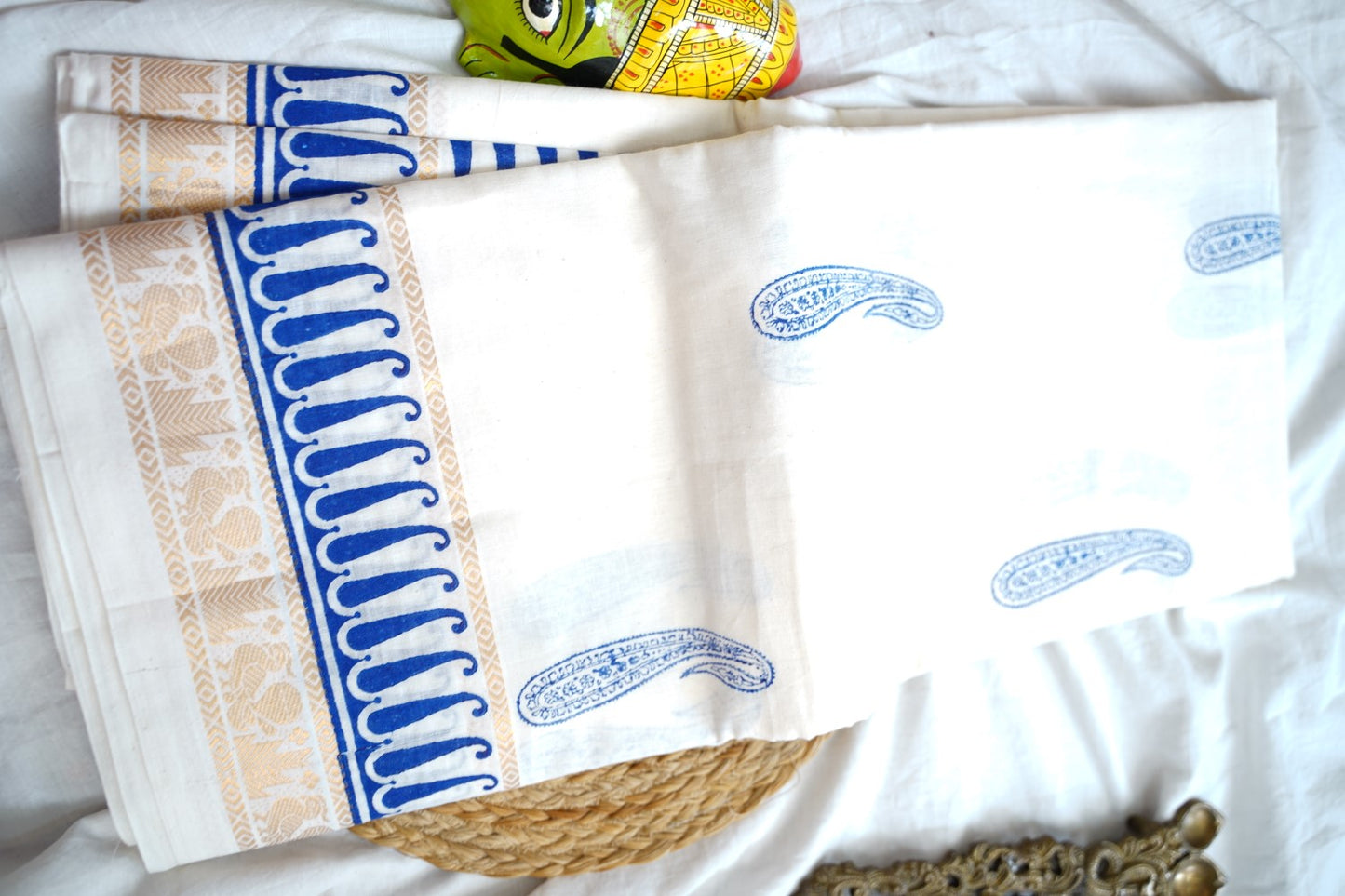 Block Printed Chettinad Cotton Saree PC17626