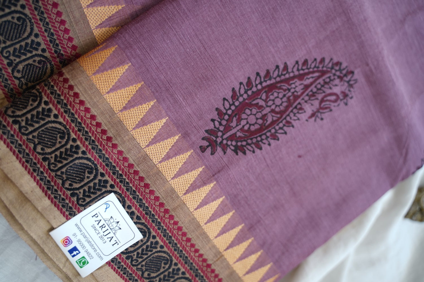 Block Printed Chettinad Cotton Saree PC17622