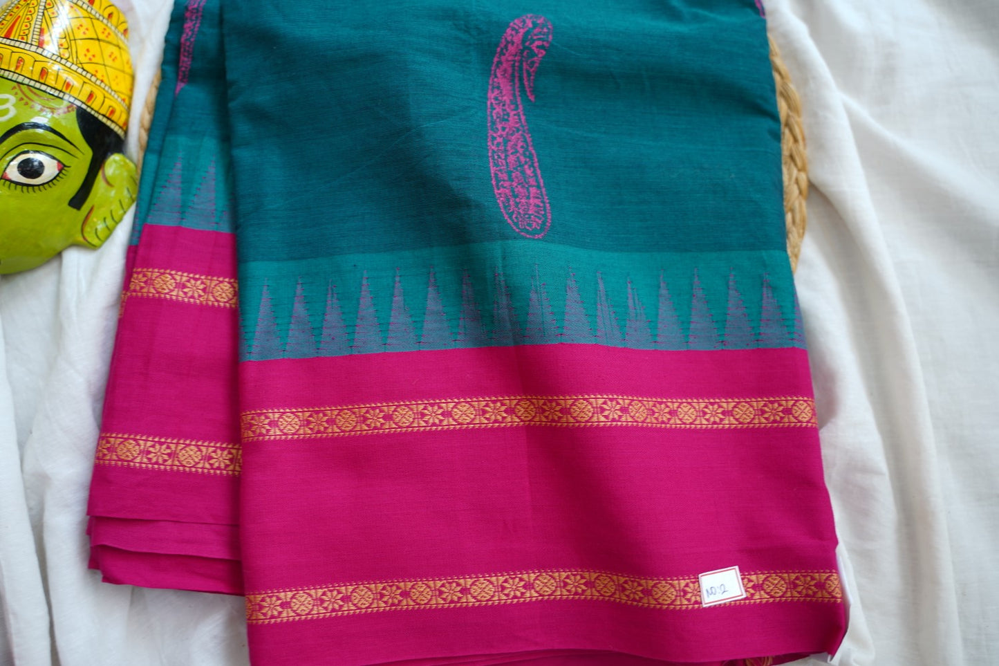 Block Printed Chettinad Cotton Saree PC17623