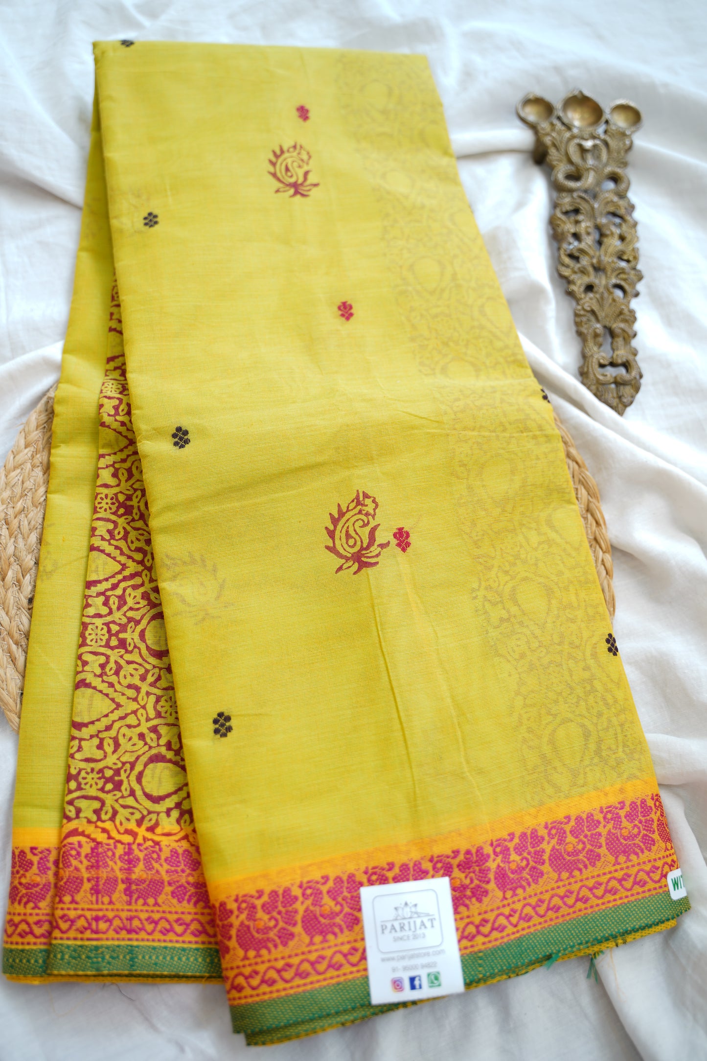 Block Printed Chettinad Cotton Saree PC17625