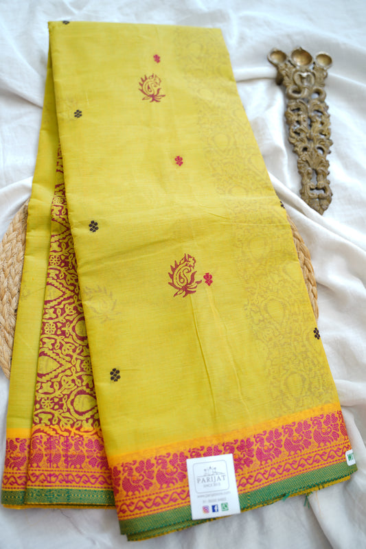 Block Printed Chettinad Cotton Saree PC17625