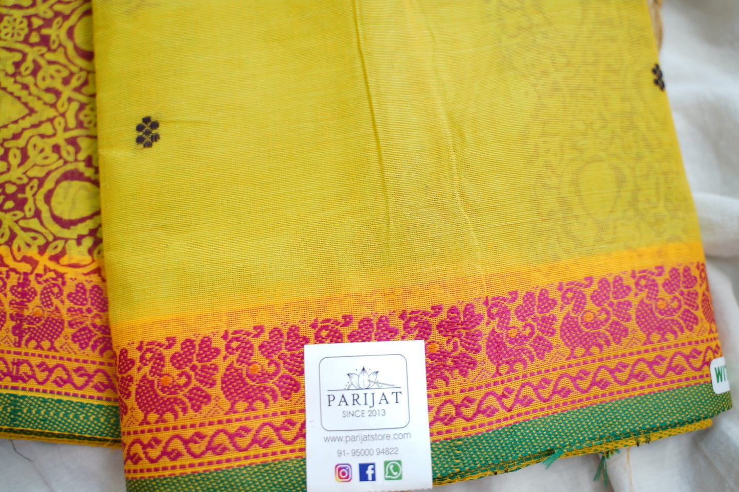Block Printed Chettinad Cotton Saree PC17625